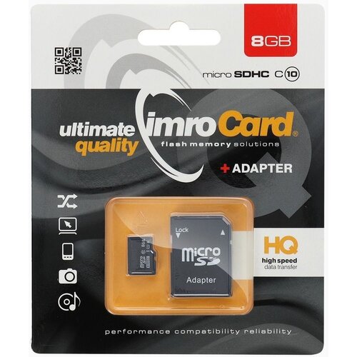 Imro memorijska kartica micro sd 8GB 100MB/s UHS-1 sa adapterom sd Slike
