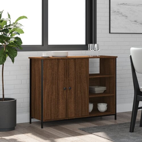 VidaXL Komoda smeđa boja hrasta 100x33x75 cm od konstruiranog drva Slike