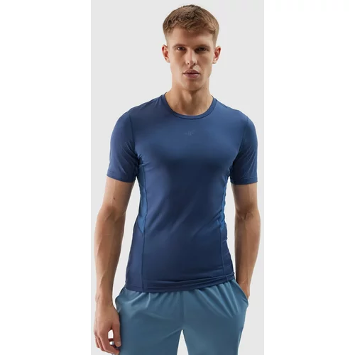 4f Men's slim sports T-shirt made of recycled materials - denim