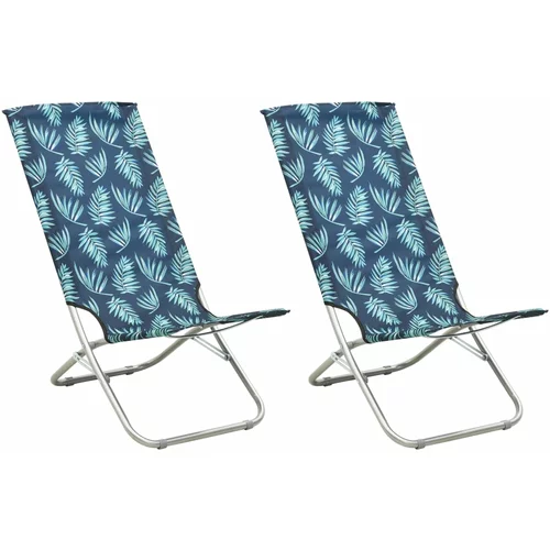  Sklopive stolice za plažu od tkanine 2 kom s uzorkom lišća