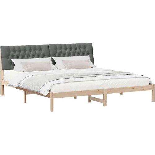 VidaXL krevetni okvir s tapiciranim uzglavljem smeđa 200 x 200 cm Slike