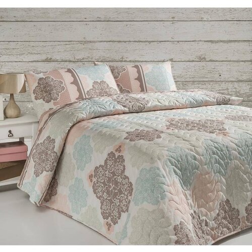  andalucia - turquoise turquoisepowderbeigewhite king quilted bedspread (it) (es) Cene