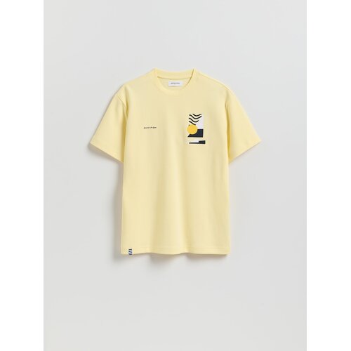 Reserved Comfort majica kratkih rukava s printom - svjetložuto Cijene