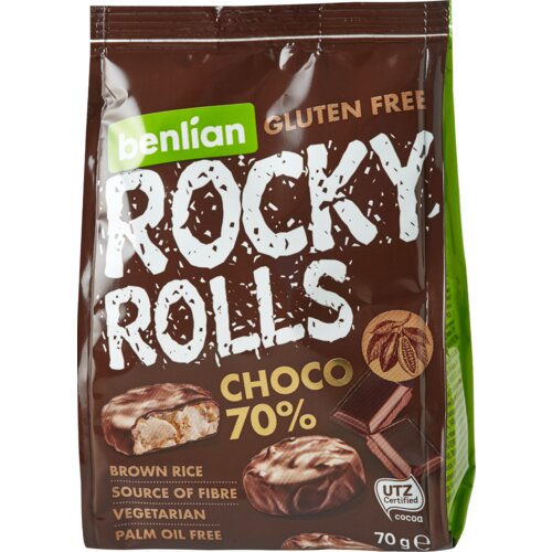 Benlian Food Galete BENLIAN Rocky rolls choco 70% 70g Cene