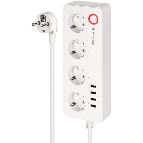  Kruger&amp;amp;Matz produžni kabel s 4 njemačke utičnice i 4xUSB 2100 mA Connect P6 Tuya Slike