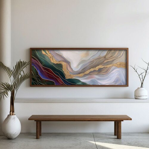 WALLXPERT FAH035-120 Multicolor Decorative Framed MDF Painting Cene