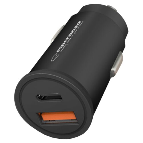  Auto punjač Type-C + USB-A, ESPERANZA CAR QUICK POWER CHARGER 20W USB-C PD 20W / USB-A QC 3.0 18W, EZC111K Cene