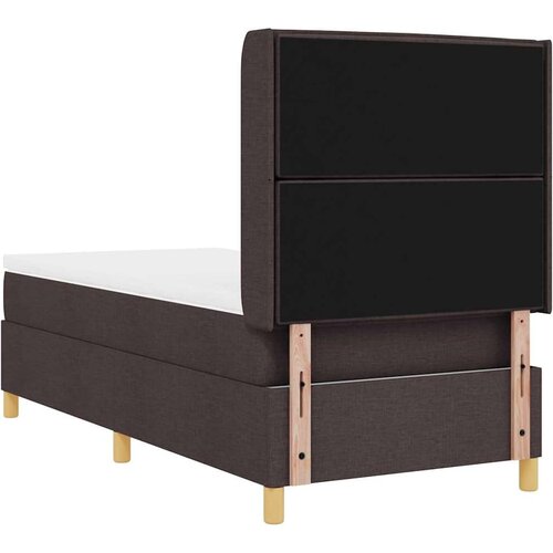 VidaXL Box spring krevet Tamno smeđa 90 x 190 cm tkanina - Tamno smeđa 90 x 190 cm Dizajn linija Slike