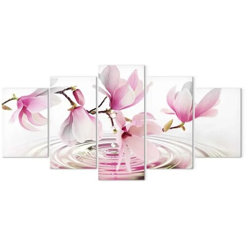  Slika - Magnolias over Water (5 Parts) Wide Pink 225x112.5 Slike