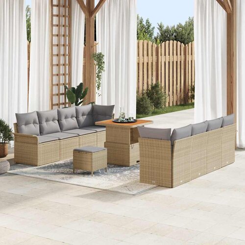  Sjedeća garnitura za vrt 11 kom. poliratan 242.5 x 62 x 85 cm Slike