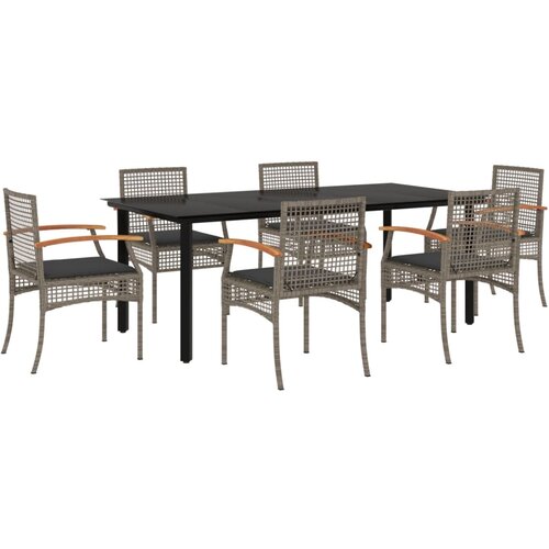 vidaXL 7-dijelni vrtni blagovaonski set sivi od poliratana Cijene