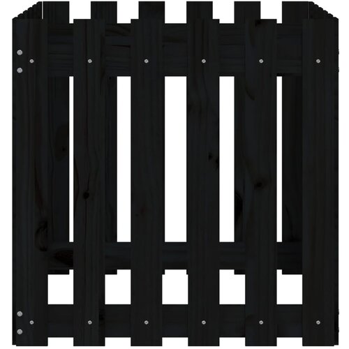  Vrtna sadilica s izgledom ograde crna 60x60x60 cm od borovine Slike