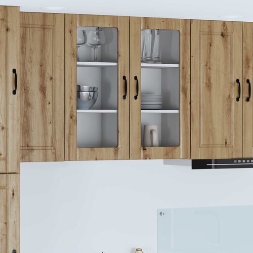  Zidni stakleni ormarić 2 pcs Umjetnički hrast 40 x 31 x 80 cm Cene