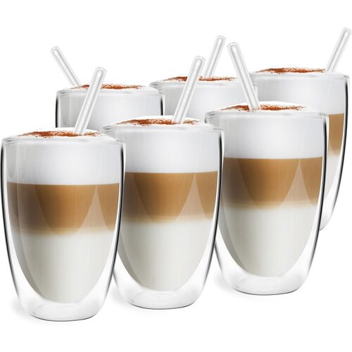 Vialli Design Set 6 kozarcev z dvojno steno in steklenimi slamicami Vialli Design Slike
