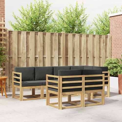  Set vanjskih sofa s jastukom 7 pcs Bijela i antracit Poliester Cene