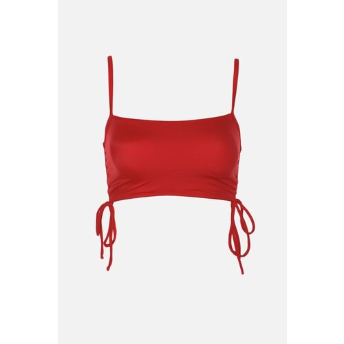 Trendyol Red Pleated Bikini Top Slike