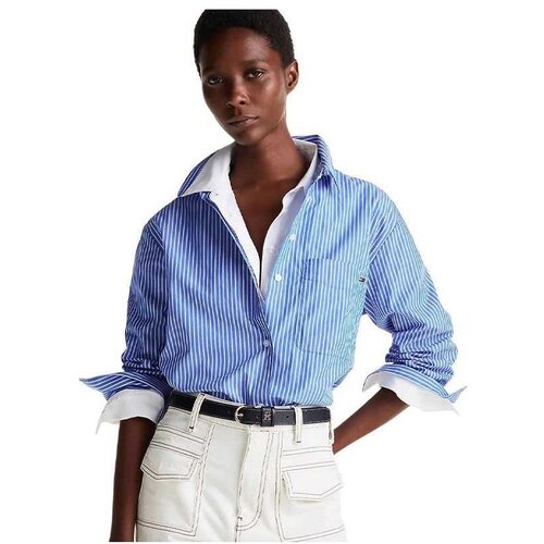 Tommy Hilfiger plava prugasta ženska košulja THWW0WW45612-0X6 Slike