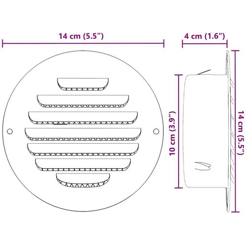  Pokrov ventilacije 4 pcs Srebrno 100 mm Nehrđajući čelik - 100 mm Slike