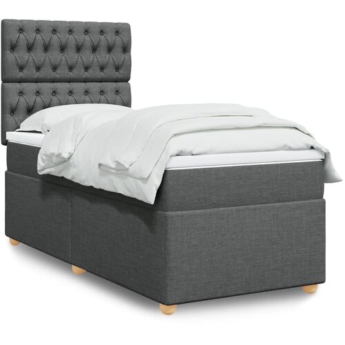  The Living Store Box spring postelja z vzmetnico temno siva 80x200 cm blago - Box Spring Postelja, (21457979) Slike