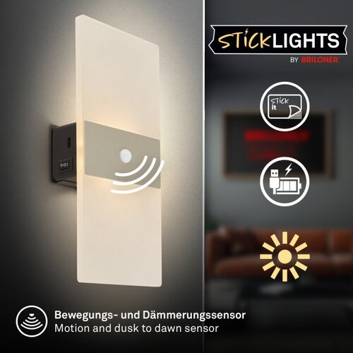 BRILONER 3888012 - punjivo led zidno svetlo sa senzorom aura, led 2,5 w / 5 v, 1800 mah, mat Slike