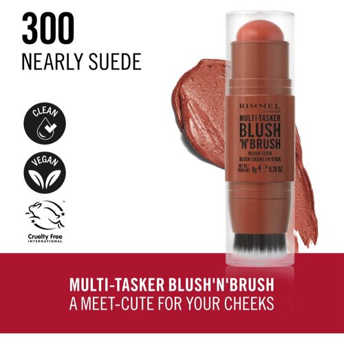 Rimmel London Multi Tasker Blush &amp;#039;n&amp;#039; Brush rumenilo u stiku 300 Nearly Suede Slike