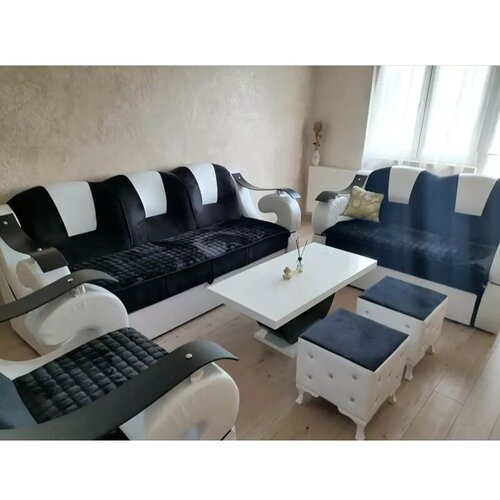  Set sedalnih prekrivača Stela (Tri dela) za trosed, dvosed i fotelju - Crni Cene