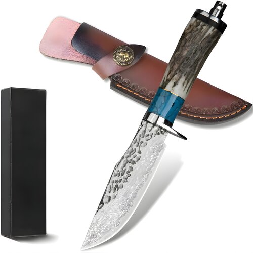 IZMAEL Damastni outdoor nož FB - 39489 - Smeđa / Plava / Tip2 Cene