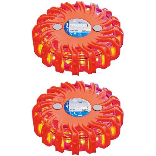 ProPlus Opozorilni disk s 16 LED diodami 2 kosa oranžna Slike