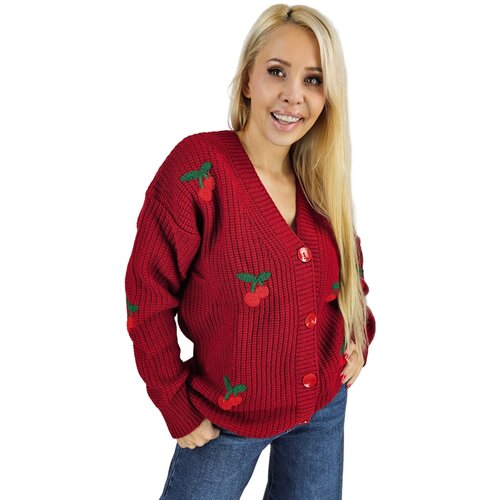 Pri Warm and cozy women's sweater with cherries in autumn LARAMIE Cijene