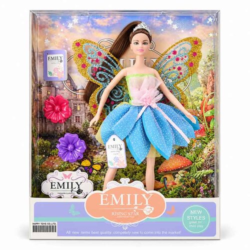  Punčka Vila Emily s krili in dodatki - Lux Vila 32cm Modra Slike
