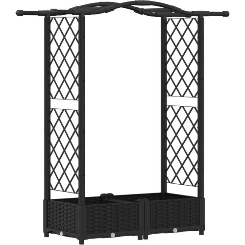 vidaXL Dvignjeno leži&scaron;če s trellisom in streho Črna 124 x 40 x 125 cm, (5000287901) Cene