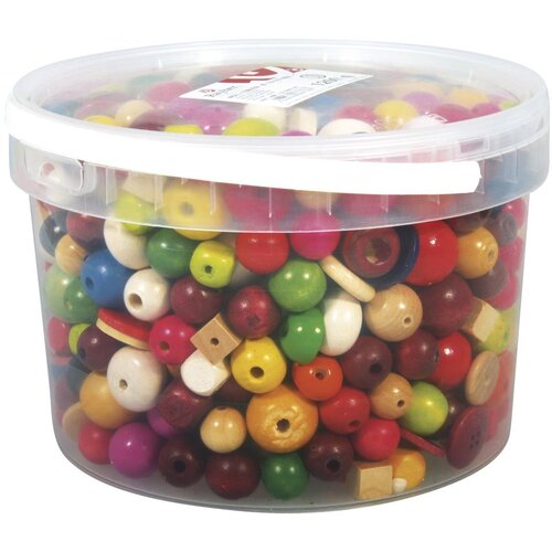 RAYHER Lesene perle, različne barve, 16-25 mm o, posoda 1200 g, (20728320) Cene