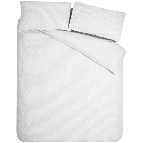 Catherine Lansfield Bela posteljnina za zakonsko posteljo iz krepa 200x200 cm Crinkle Seersucker – Cene