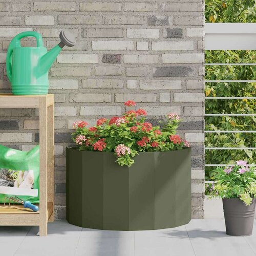  Cvetlično korito Oljčno zelena 60 x 30 x 35 cm Jeklo, (5000207701) Cene