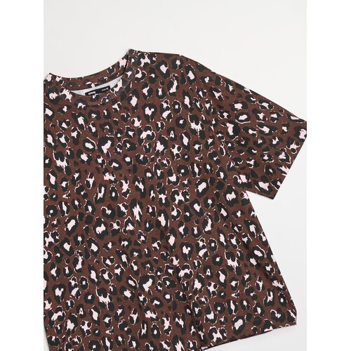Sinsay Pamučna majica s leopard uzorkom Slike