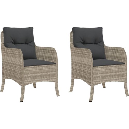 Maison Chic Vrtni stoli - Stol za vrt z blazinami 2 kosa svetlo siv poli ratan JS2171, (21877086) Slike