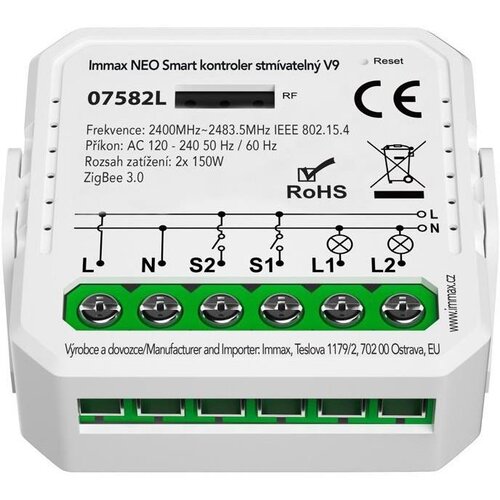  immax neo 07582L - pametni kontroler V9 sa funkcijom prigu&scaron;iva, sa dva tastera, tuya Cene