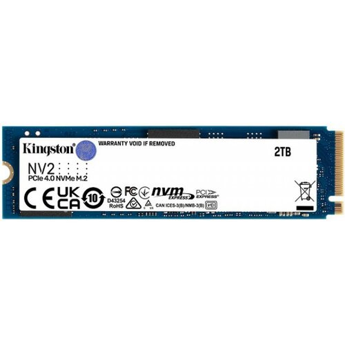 Kingston M.2 nvme 2TB ssd, NV2, pcie gen 4x4, read up to 3,500 mb/s, write up to 2,800 mb/s, (single sided), 2280 Slike