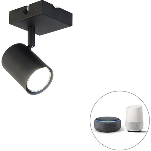 QAZQA Smart spot črn nastavljiv kvadrat vključno z WiFi GU10 - Jeana Cene
