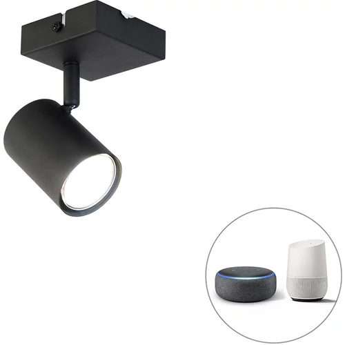 QAZQA Smart spot črn nastavljiv kvadrat vključno z WiFi GU10 - Jeana