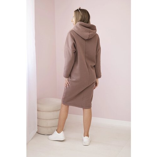 Kesi Hooded dress with a mocha side slit Cene