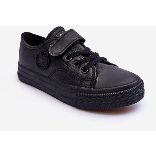 EVENTO PE1 Kids Leather Lace-up Sneakers Black Delmara Cijene