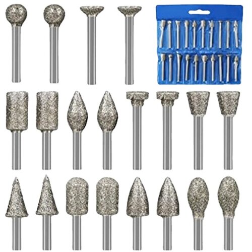 INF Komplet 20 diamantnih brusilnih glav za rezbarjenje kamna (70 g), (22157266) Cene