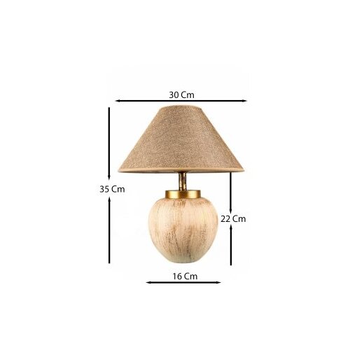 Opviq Stona lampa BK011, O30.18 cm, IP20, Bež-zlatna boja Slike