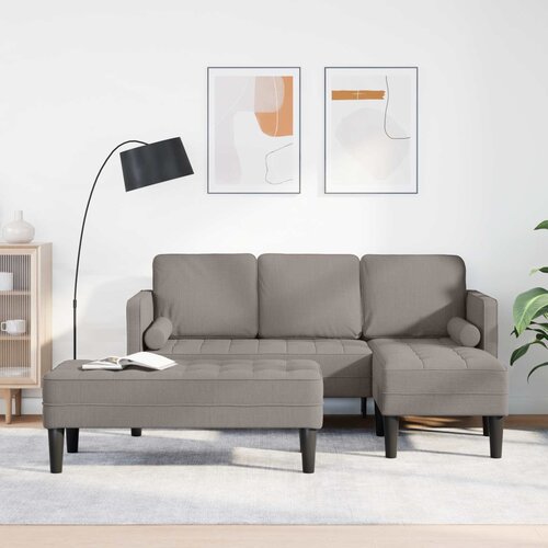  Set sofe s jastukom 2 pcs Sivo-smeđa Poliester Cene
