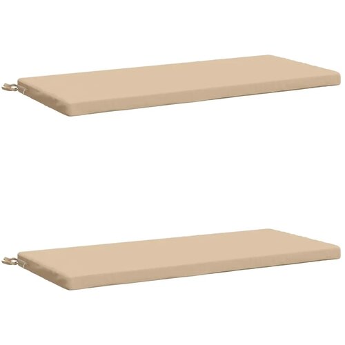  Jastučići za klupe - 2 dijela SOEST 100% poliester Krem - Krem 120 x 50 x 5 cm Melange Slike