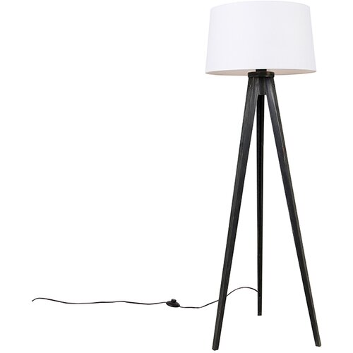 QAZQA Stativ črn s platnenim senčnikom beli 45 cm - Stativ Classic Cene