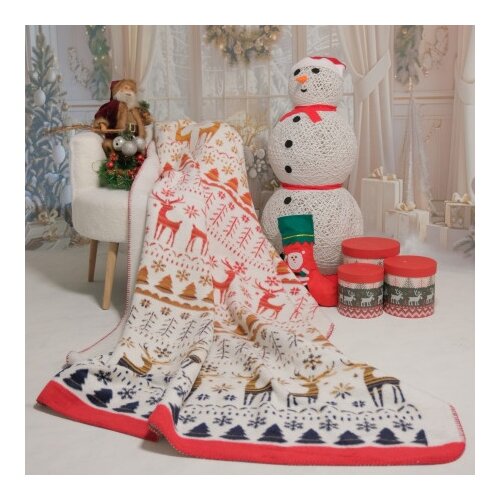 Dekordom 25128b Ćebe acrylic plus christmas 150x200 red/yellow christmas ( 025382 ) Slike