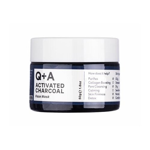 Q+A activated Charcoal maska za detoksikaciju s aktivnim ugljenom za masnu i mje&amp;scaron;ovitu kožu 50 g Slike