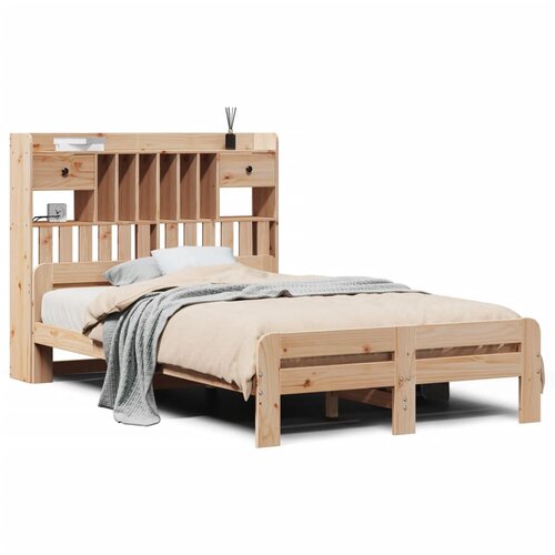 Maison Chic Posteljni Okvir - Dvoposteljna postelja brez vzmetnice 135x190 cm trdna borovina, (22081538) Slike